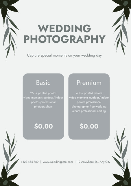 Ontwerpsjabloon van Poster van Wedding Photography Proposal
