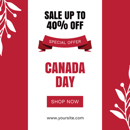 Happy Canada Day greeting instagram post Instagramデザインテンプレート