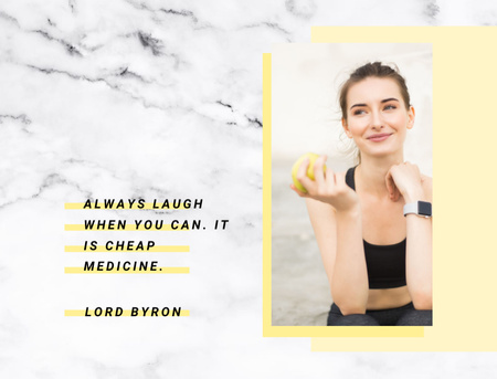Quote About Health And Laugh Postcard 4.2x5.5in – шаблон для дизайну