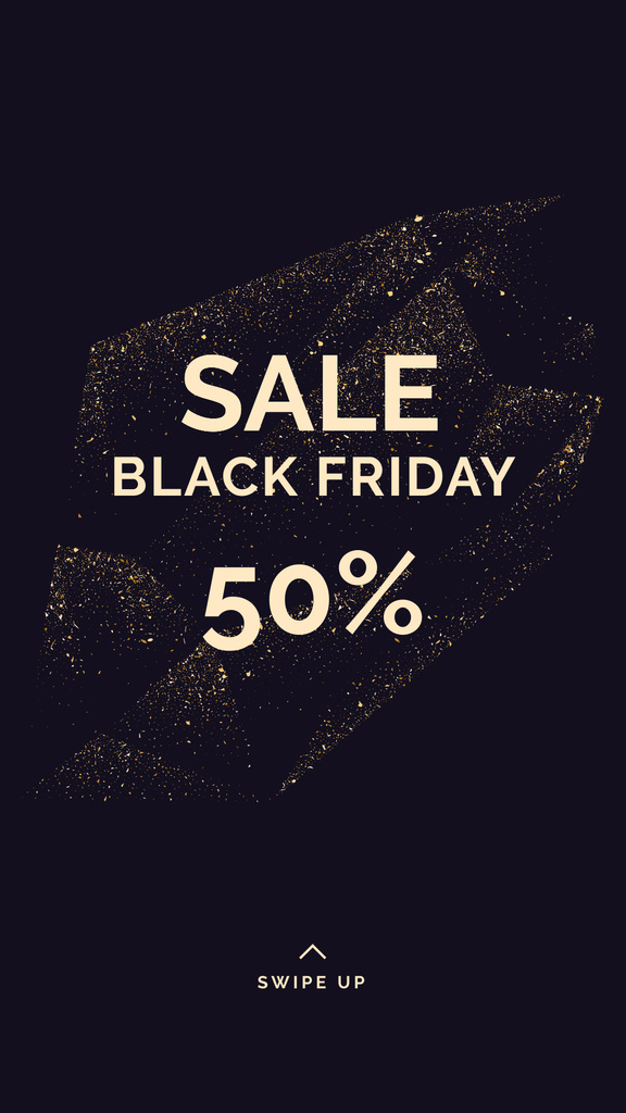 Black Friday sale on glitter Instagram Story Design Template