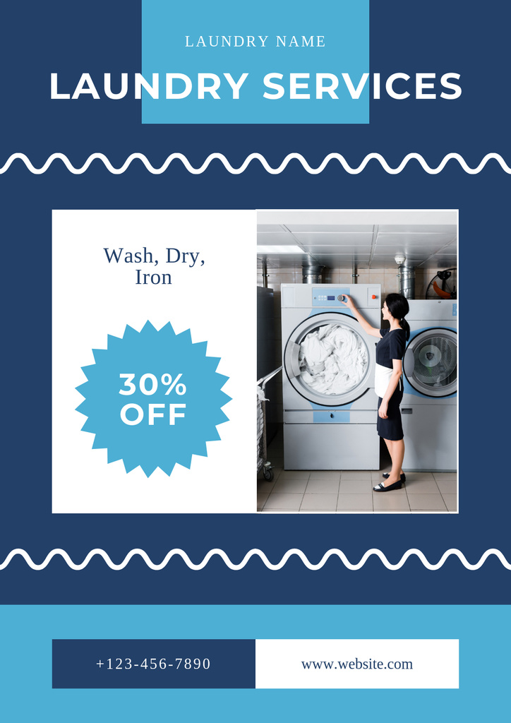 Designvorlage Discount Offer for Laundry Services für Poster