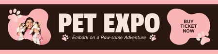 Template di design Expo per animali domestici e annuncio dello spettacolo con simpatici cuccioli di Corgi Twitter