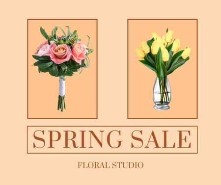 Spring Sale Announcement of Flower Bouquets Facebook Πρότυπο σχεδίασης