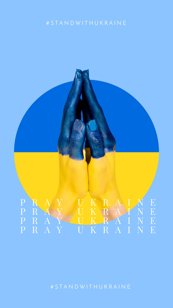 Ontwerpsjabloon van Instagram Story van Pray for  Ukraine 