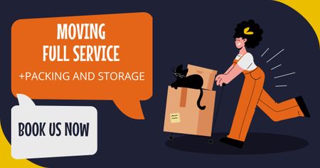 Packing and Storage Services Offer Facebook AD Design Template