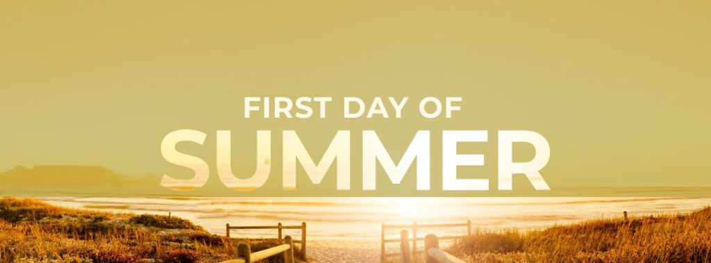 First Day of Summer Celebration with Sunny Beach Facebook cover – шаблон для дизайну