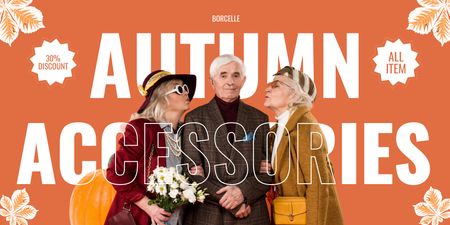 Platilla de diseño Autumn Accessories with Stylish Seniors Twitter