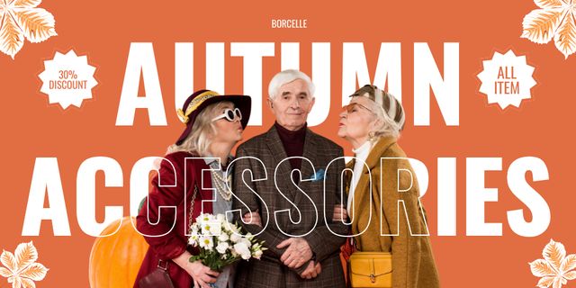 Designvorlage Autumn Accessories with Stylish Seniors für Twitter