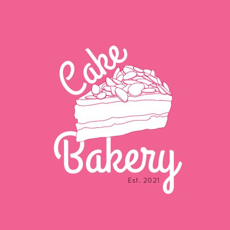 Bakery Ad with Yummy Strawberry Cake Logo Šablona návrhu