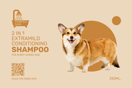 Modèle de visuel Shampoing revitalisant extra doux pour animaux de compagnie - Label