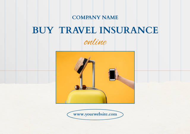 Modèle de visuel Useful Offer to Purchase Travel Insurance - Flyer A5 Horizontal