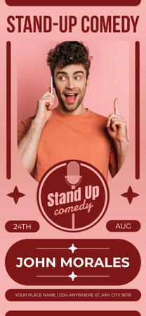 Promo of Stand-up Show with Young Man Snapchat Geofilter – шаблон для дизайну