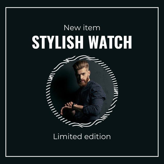 Stylish Men's Watches for Sale Instagram Design Template