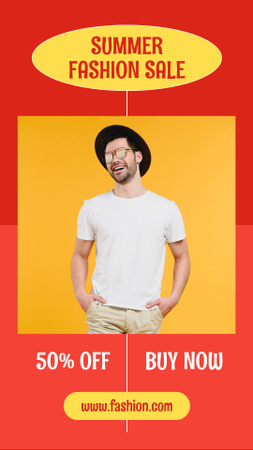 Vestuário de moda de verão para homens Instagram Story Modelo de Design