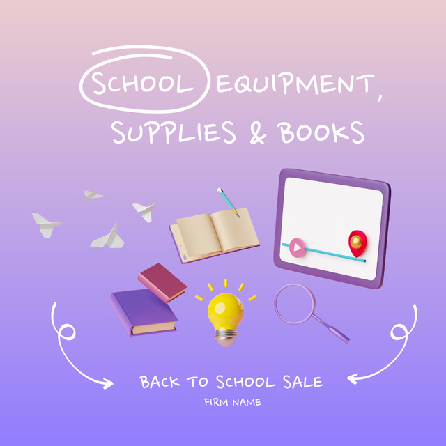 Stimulating Discount for Back to School Offer Animated Post Design Template