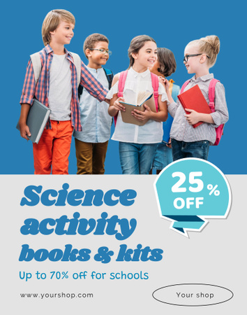 Science Books and Kits for School Children Poster 22x28in Modelo de Design