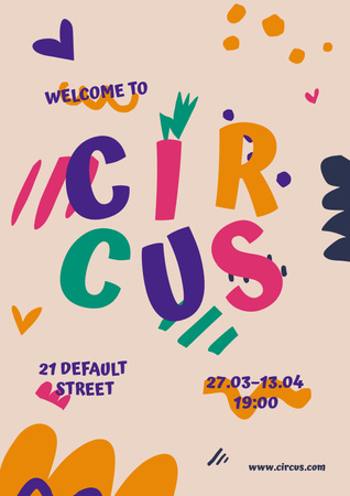Circus Show Announcement with Bright Pattern Poster tervezősablon