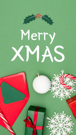 Cute Christmas Holiday Greeting Instagram Story – шаблон для дизайну