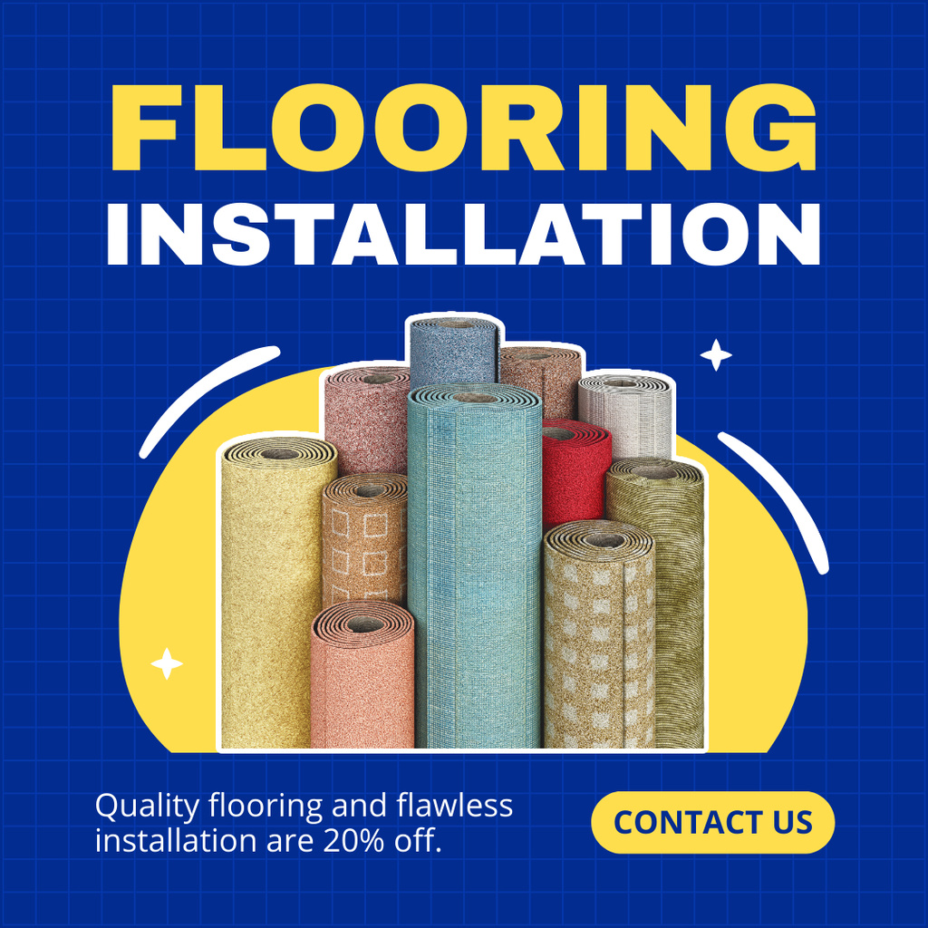 Designvorlage Flooring Installation Offer with Discount für Instagram AD
