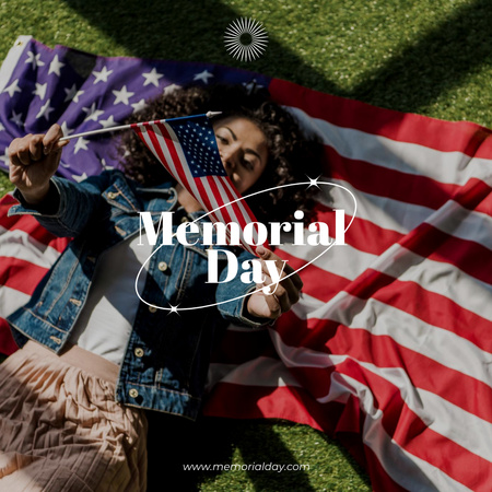 Greetings on Memorial Day Instagram Design Template
