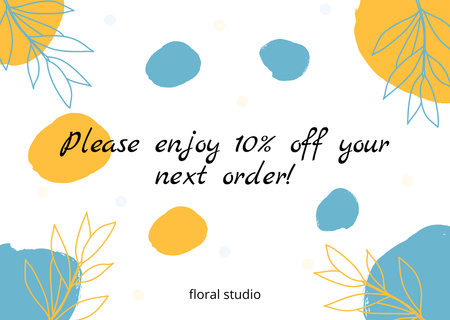 Flower Studio Discount Card Design Template
