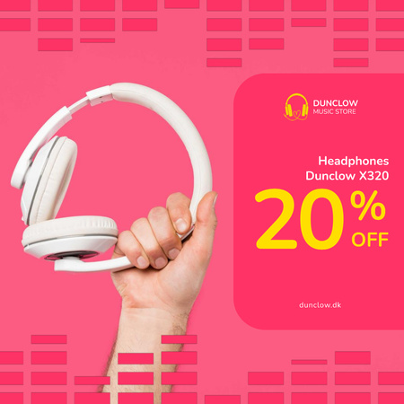 Platilla de diseño Special Sale with Man holding headphones Animated Post