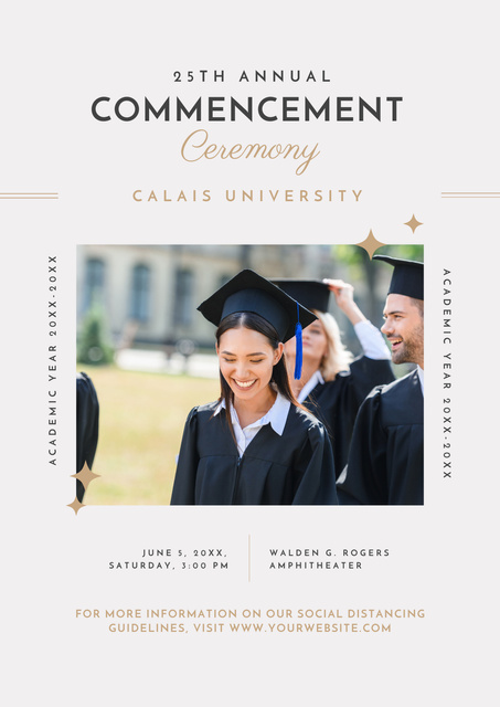 Annual Commencement Ceremony At University Announcement Poster Πρότυπο σχεδίασης