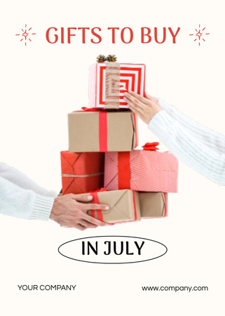 Compras alegres de presentes de fim de ano em julho Flayer Modelo de Design