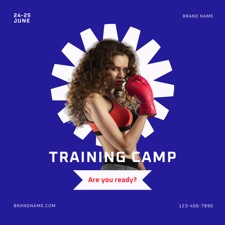 Plantilla de diseño de Campamento de entrenamiento de boxeo para mujeres Instagram 