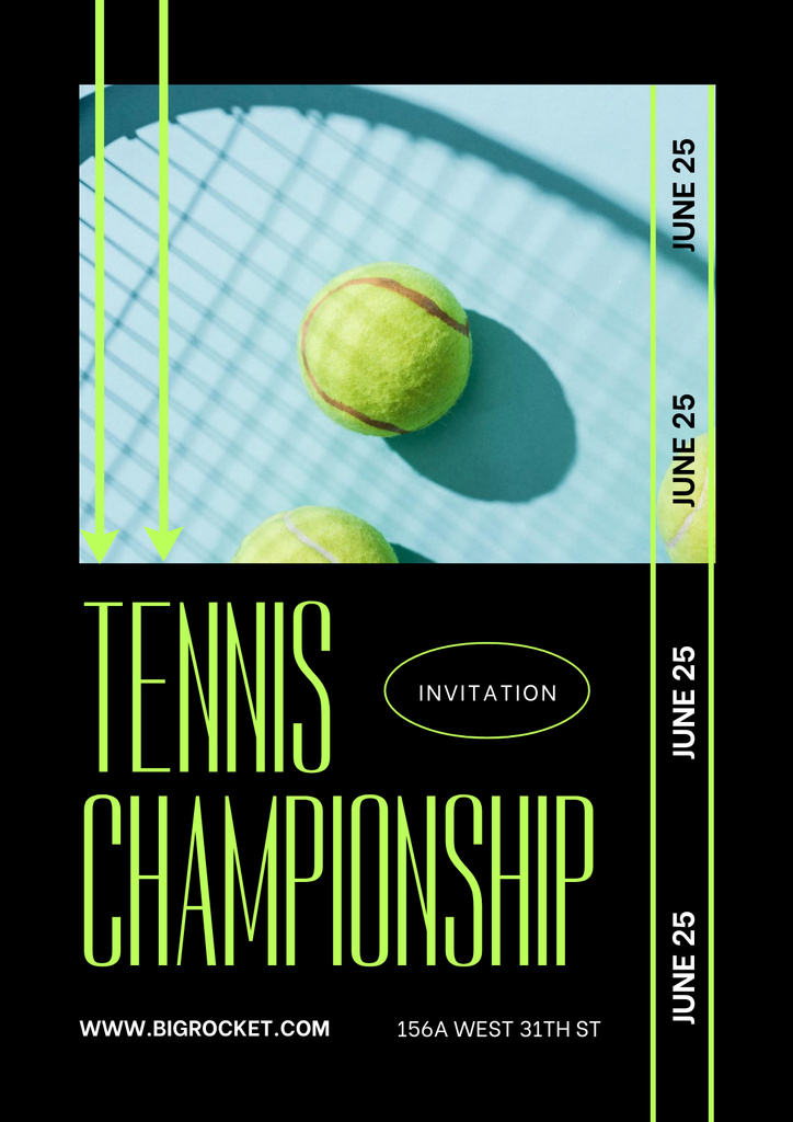 Plantilla de diseño de Tennis Championship Announcement Poster 