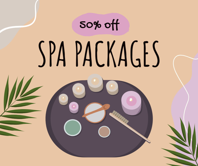 Spa Packages Discount Offer Facebook Design Template