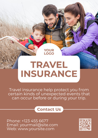 Plantilla de diseño de Oferta de seguro de viaje Poster 