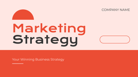 Detailed Marketing Strategy Description For Business In Red Presentation Wide Design Template