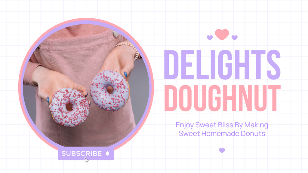 Modèle de visuel Episode about Making Handmade Sweet Donuts - Youtube Thumbnail