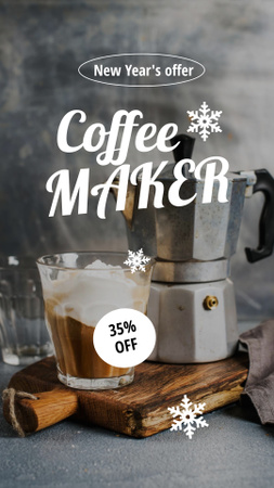 New Year Special Offer of Coffee Maker Instagram Story Design Template