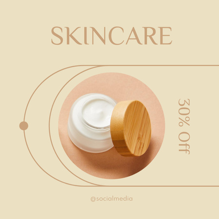 Skincare Ad with Cosmetic Product Instagram Design Template