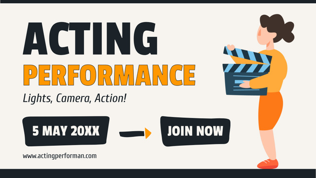 Template di design Acting Performance in May FB event cover