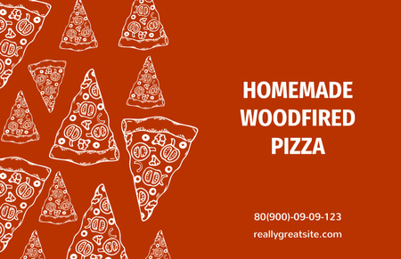 Pizza Store Loyalty Offer on Red Business Card 85x55mm Modelo de Design