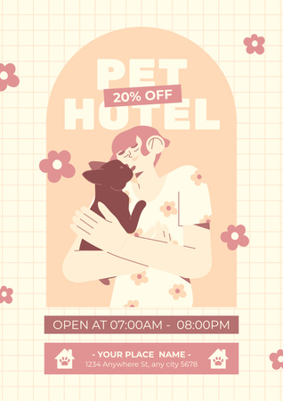 Platilla de diseño Discount in Pet Hotel Poster