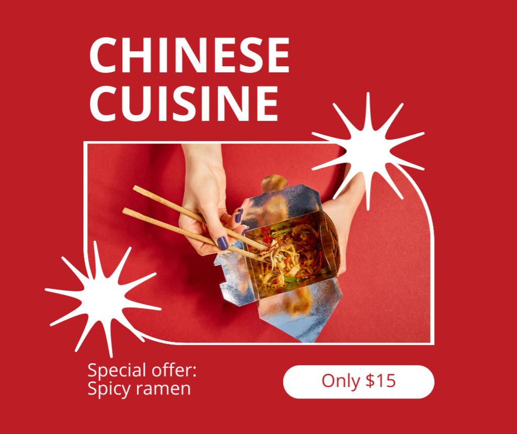 Chinese Ramen Special Price Offer Facebook Design Template