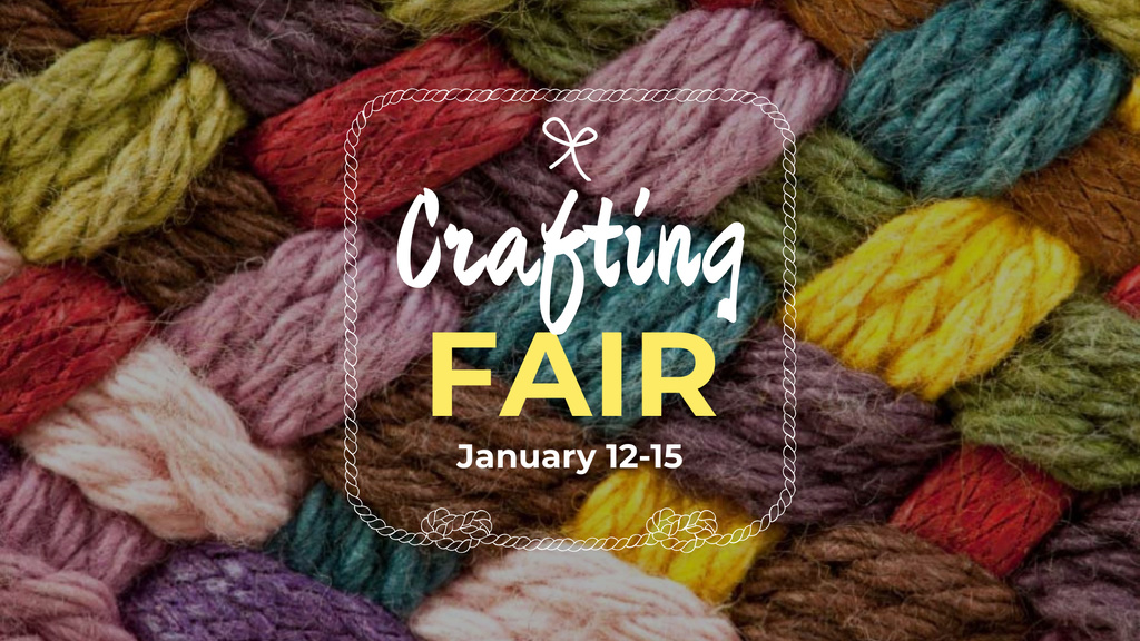 Colorful Yarn for Craft FB event cover Šablona návrhu