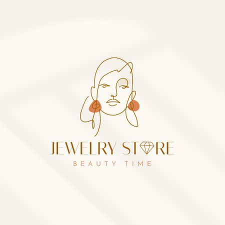 Jewelry Collection Announcement with Stylish Girl Logo Modelo de Design