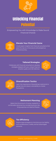 Tips for Unlocking Financial Potential Infographic – шаблон для дизайна