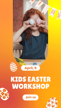 Festive Workshop With Eggs For Kids Instagram Video Story – шаблон для дизайну
