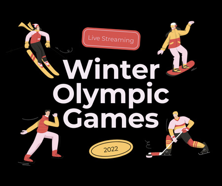 Winter Olympics Announcement Facebook Πρότυπο σχεδίασης