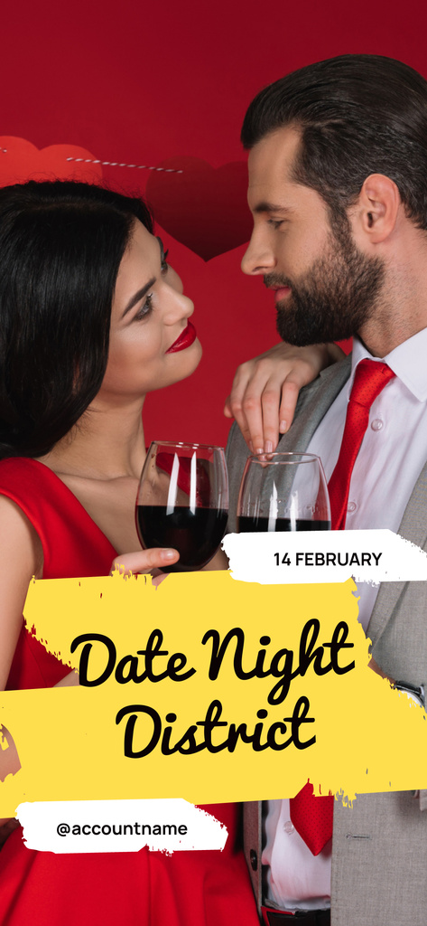 Valentine's Night Party Snapchat Geofilter tervezősablon