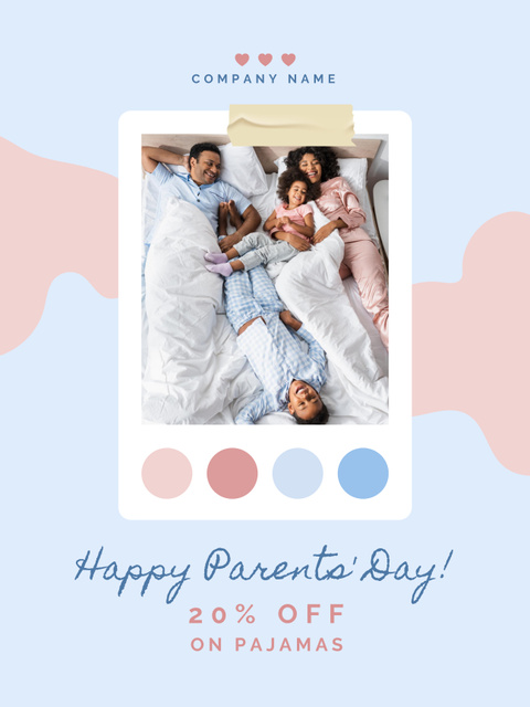 Parent's Day Pajama Sale Announcement Poster US Design Template