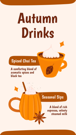 Autumn Spice Drink Offer Instagram Video Story Design Template
