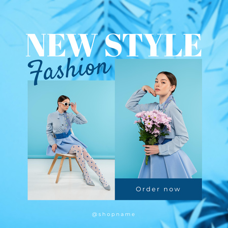 Новая стильная женская коллекция Instagram AD – шаблон для дизайна