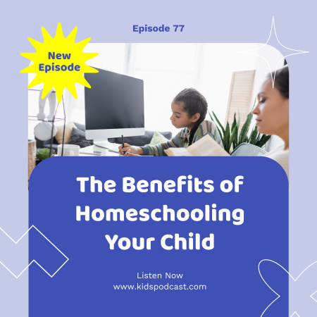 Plantilla de diseño de beneficios de la educación en el hogar podcast cover Podcast Cover 